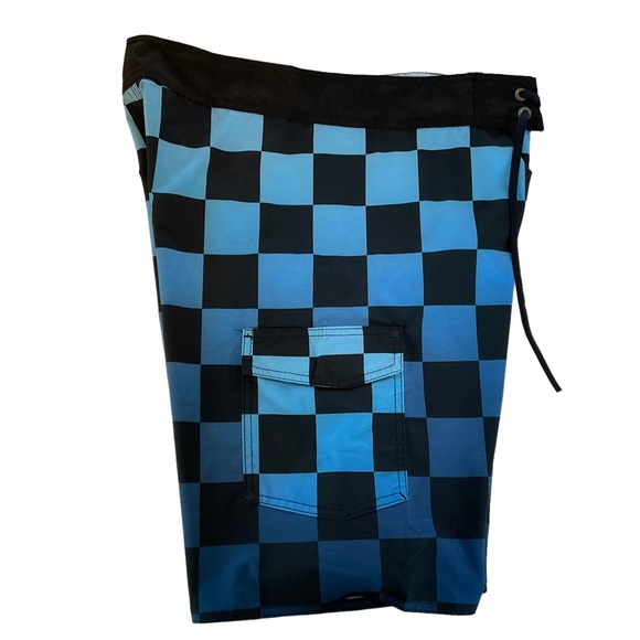NWOT Atama Shorts Boardshorts Men’s 34-35 Blue Checkered MMA Jiu Jitsu Brazil - Picture 2 of 14
